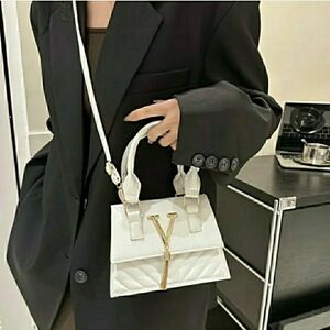 NWT! White Handbag w/ Gold Accents & Adjustable Crossbody Strap